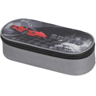 Spirit: ovales Federmäppchen mit Speed-Sportwagen-Motiv, 20 x 10 x 6 cm