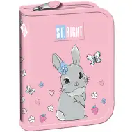St.Right Cute Rabbit Federmäppchen mit Hasenmotiv, zum Aufklappen, PC03, 20,5 x 14 x 3,5 cm