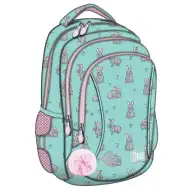 St.Right Grey Rabbits ergonomischer Schulranzen mit Hasenmuster, Rucksack BP26 39x27x17cm