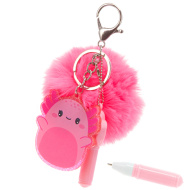 Tasche mit Federpompon - pink