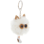 Tasche mit Pompon-Augen - weiß