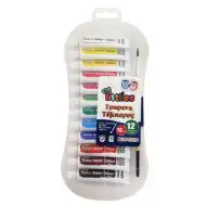 The Littlies: 12-teiliges farbiges Tempera-Set mit Pinsel