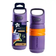 Tommee Tippee: Superstar Flip-Top Strohhalm-Trinkbecher in Lila, 500ml (ab 18 Monaten)