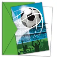 Torjubel-Fußballparty-Einladung mit Umschlag, 6er-Set