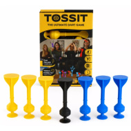 Tossit Starter-Pack Darts-Spiel mit blau-gelben Silikon-Saugnäpfen