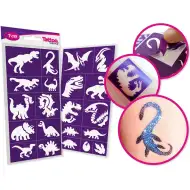 TyToo: Dinosaurier Glitzertattoo Schablonen-Set, 21 Stück