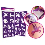 TyToo: Glitzer-Tattoo Schablonen-Set Pferde und Ponys, 25 Stück