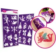 TyToo: Glitzertattoo-Schablonenset Feen und Prinzessinnen, 22 Stück