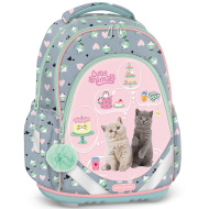 Ars Una: Cute Animals Tea Party mit Katzenmotiv, ergonomischer Schulranzen/Rucksack 33×43×22 cm