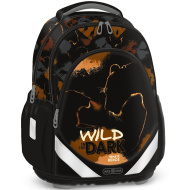 Ars Una: „Wild in the dark“ – anatomischer Schulranzen/Rucksack mit Löwenmotiv, 33×42×21 cm