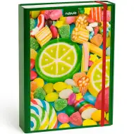 Nebulo: Wellpappe-Heftbox A4-Größe Bonbon