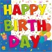 "Happy Birthday" beschriftetes Papierserviettenset – 2-lagig, 33x33 cm, 20 Stück