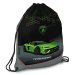 Ars Una: Grüner Turn- und Sportbeutel mit Lamborghini-Motiv, 32 x 42 cm