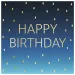 Blaues zweilagiges Papierservietten-Set mit "Happy Birthday"-Aufschrift, 20 Stück.