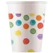 Bunte gepunktete Papierbecher, 8er-Set, 200 ml