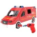DIY selbst zusammenbaubares Feuerwehrauto mit Licht- und Soundeffekten, 63-teiliges Set