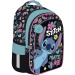 Disney Schultasche/Rucksack mit Stitch-Motiv, 4-fächerig, mit blauem Pompon BPL58, 40x29x19 cm