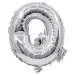 Folienballon in Buchstabenform, silberfarben – Buchstabe Q, 32 cm