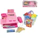 Happy Shopping: Rosa Registrierkasse mit Produkten, Sound und Zubehör 22x10x15cm