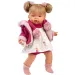 Llorens: Joelle 38 cm große weinende Puppe mit Schnuller in rosa Mantel