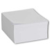 Quadratischer Notizblock, 8,5 x 8,5 x 4 cm, 500 Blatt, weiß, geleimt
