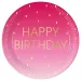 Rosa "Happy Birthday" Pappteller 8er-Set 23cm