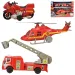 S.O.S. Station: 3-teiliges Feuerwehrfahrzeug-Set mit Hubschrauber