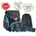 Spirit: Fußball 3D gemustertes ergonomisches 5-teiliges Schulranzen-Set mit LED-Beleuchtung 34x22x41cm