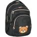 Spirit: Masha Bär schwarze, abgerundete Schultasche, Rucksack 46x31x21cm