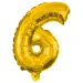 Zahlreiche Folienballons in Goldfarbe – Zahl 6, 32 cm