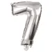 Zahlreiche Folienballons in Silber – Zahl 7, 86 cm